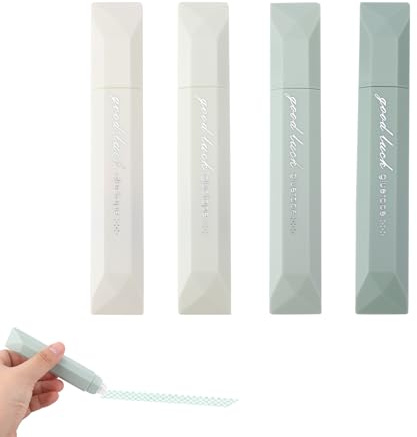 Fukaisu 4stk Doppelseitiges Klebeband Stifte, Multinational Klebebandabroller Doppelseitige Klebebandrolle für Scrapbooking zum Journaling Fotomontage Geschenkverpackung Schule Büro (Grün)
