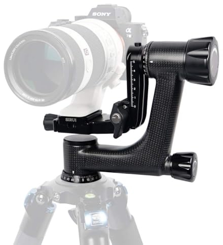 SIRUI PH-10 Gimbal Tripod Head Lightweight Professional Carbon Fiber 360 Degree Panoramic Gimbal Head with Arca-Swiss Standard 1/4 Quick Release Plate for DSLR Cameras Max Loading Up to 33 lbs/15kgs