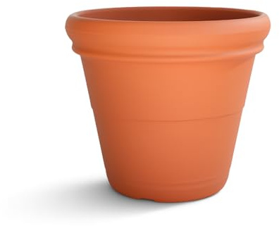 Monacis | Maceta Clásica de Resina para Interior y Exterior, Modelo Doppiobordo Liso, Resistente a la Intemperie (Terracota, Ø 65X 54H)
