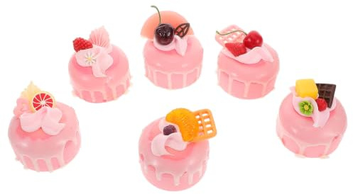 Gadpiparty 6 Pièces de Faux Gâteau Réaliste en Écume Aimants, Décoration Artistique et Romantique pour Vitrines de Cafés et Pâtisseries, Accessoire Photo Créatif