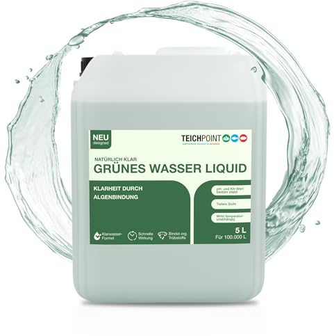 Teichpoint Grünes Wasser Liquid - flüssiger Schwebealgen verdränger auch im Schwimmbad Pool oder Aquarium (5 Liter)