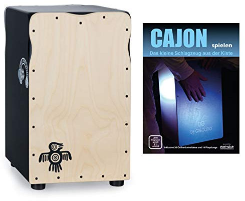 XDrum PERC CP-501 Pro Cajon Peruana Ash Set (Set inkl. Cajon mit 2 Schlagflächen & 2 verschiedenen Snareeffekten, passender Rucksack-Tasche für sicheren Transport & Aufbewahrung und Cajonschule)