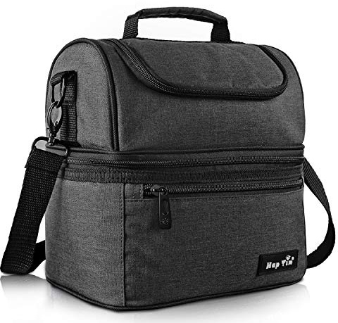 Hap Tim Sac Isotherme Repas Femme & Homme, Lunch Box Bag Isotherme, Glaciere Souple, 7.5 L Sac Pour Enfant Travail PiqueNique (Gris Foncé)
