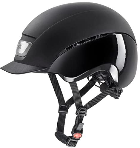 uvex elexxion pro - robuster Reithelm für Damen und Herren - individuelle Größenanpassung - optimale Belüftung - Black matt-Black Shiny - 59 cm