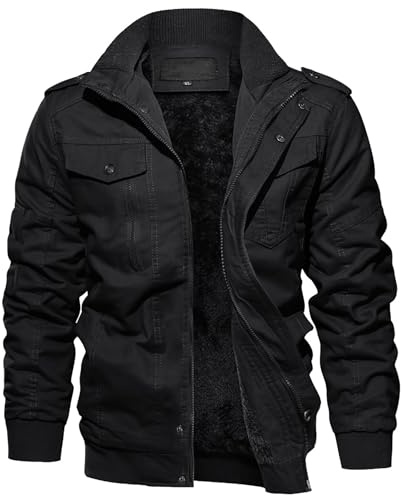EKLENTSON Fleece Jacket Men Military Jackets Mens Casual Lightweight Ski Coats Man Army Thermal Coat