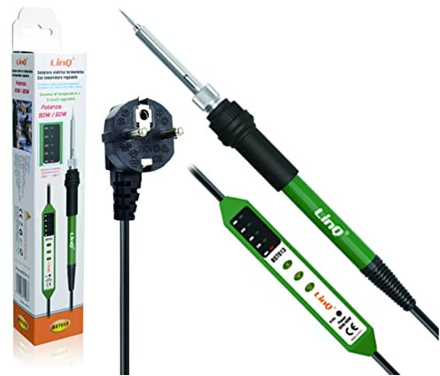 SALDATORE ELETTRICO PROFESSIONALE RAPIDO a STILO con TERMOSTATO TEMPERATURA CONTROLLATA REGOLABILE 90W 60W in 5 LIVELLI﻿