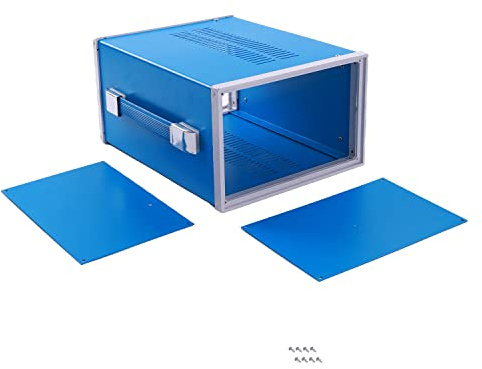 Heyiarbeit 10.71 x 5.43 x 8.39 Metal Blue Junction Box Project Case Enclosure DIY Box Junction Case Enclosure Preventive Case 1Pcs