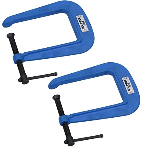 2” (50mm) Deep Throat (3-1/2) G Clamp Grip Holder Clamp Vice Clamping 2 Pack