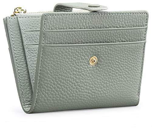 FALAN MULE Geldbörse Damen Klein Leder RFID-Schutz Kreditkartenetui für Frauen Geldbeutel mit Zipper Münzfach Portemonnaie