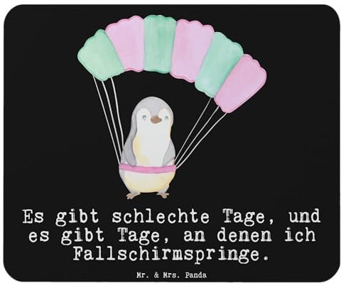 Mr. & Mrs. Panda Mauspad Fallschirm springen - Geschenk, Designer Mauspad, Mousepad, Skydive, Hobby, Einzigartiges Mauspad, Büroausstattung,