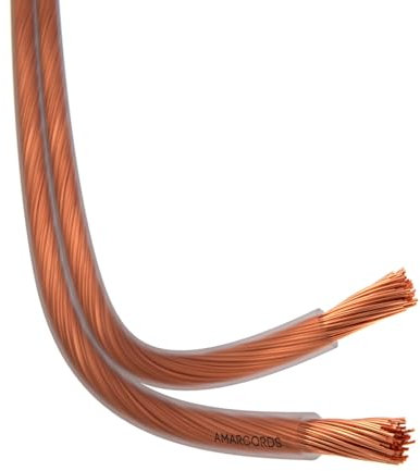 Amarcords - Cavo elettrico piatto bipolare sezione 2x1mm colore TRASPARENTE. Piattina Trasparente Polarizzata, 50 metri
