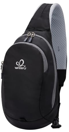 WATERFLY Sport Brusttasche Sling Rucksack: Klein Crossbody Schulterrucksack Crossbag Crossover Singbag für Herren und Damen