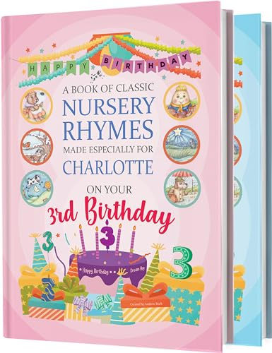 3rd Birthday Personalised Book of Classic Nursery Rhymes, Custom Made Keepsake for Children