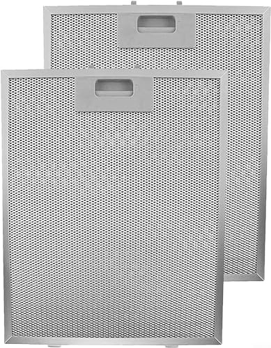 Oniissy Cooker Hood Metal Mesh Grease Filter for Kitchen Extractor Fan Vent for Range Hood Exhaust Suction Metal Grease Filter (Pack of 1/2 Filters, Silver, 310 x 250 mm)