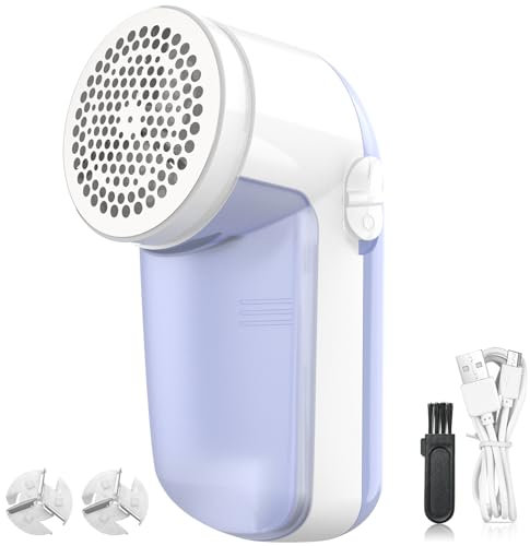 Fusselrasierer,GeeRic Tragbarer USB Aufladbar Elektrisch Fusselentferner und 2 Ersatzklingen für Verschiedene Stoffe