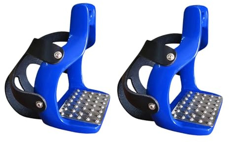 harayaa 2 estribos para Montar, estribos ecuestres, estribos para Silla de Montar de Caballo para Deportes ecuestres, Azul