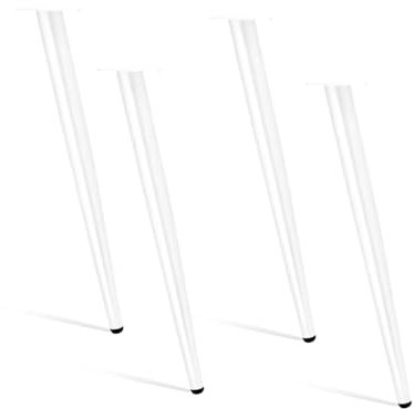 Industrielle Esstischbeine, konische Tischbeine für Couchtische, Bank, Stuhl, Kommode, mit verstellbaren Schutzfüßen, Weiß, 60 cm, 4 Stück