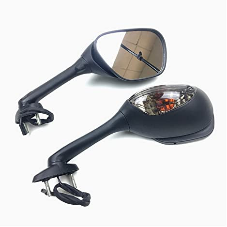 DKPMWD Motorrad Lenkerendenspiegel Motorrad Seitenrückspiegel Mit Blinker Für Suzuki Für GSXR1000 2005-2008 Für GSXR600 Für GSXR750 Für GSXR600 2006-2010 Motorradspiegel(1)