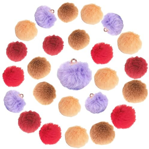 QIUMING Plüsch Pom Pom Charm Flauschige Pompon Bälle DIY-Kunstpelz-Pompons Pompoms zum Basteln Kleine Bommeln zum Basteln für Partydekoration,Girlanden,Quasten,Haarschmuck,Kleidung（50）