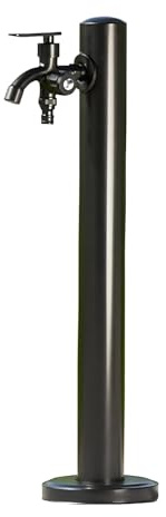 JINGSHIQIAOPL Colonna d'Acqua da Giardino Nera, Colonna d'Acqua da Giardino per Esterni, Fontana da Giardino Esterno per Montaggio a Pavimento, Fontanella a Colonna in Acciaio Inox(600 mm/24 in)