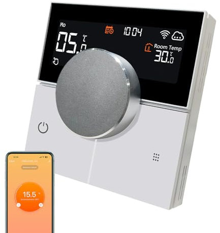 KETOTEK Smart Thermostat Für Wasser Fussbodenheizung 3A, WiFi Raumthermostat Digital LCD Programmierbarer Chronothermostat Kompatibel mit Alexa, Smart Life APP