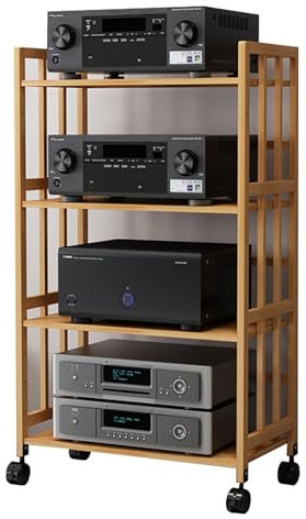 Hifi Rack Hifi Regal Eckregal mit 2 3 4-stufigem AV-Medienständer, robustes Audiokomponenten-Rack-Schrank für DVD-Player/Spielekonsole/TV-Box/WLAN-Router, Hi-Fi-Stereoanlage und(A,123cmx80cm/48inx32in