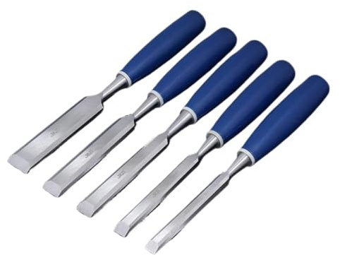 Set di 5 scalpelli Professionali for Legno, Set di scalpelli for Lavorazione del Legno, Utensili da Falegname, scalpelli Piatti for Lavorazione del Legno, coltelli da Intaglio Professionali, Utensili