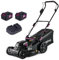 Gomag Akku Rasenmäher RSM430BL XL-Set | 43cm Schnittbreite | für 600-700 m2 | 25–75mm Schnitthöhenverstellung | 50L Korb | Brushless Akkumäher mit 2X 4Ah Akku & Doppel-Schnellladegerät
