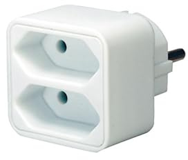 Brennenstuhl Mehrfachsteckdose (Steckdosenadapter 2-Fach Eurosteckdose mit erhöhtem Berührungsschutz) weiß (Packung mit 3)