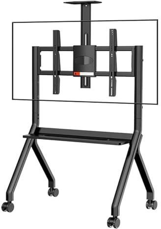 Interaktives Smartboard, Smartboard-Ständer für 42-75/55-100 Zoll Smart Whiteboard, Tragkraft 120 kg, Boden-TV-Ständer mit vier feststellbaren Rädern, für Büro, Klassenzimmer, Zuhause,C-55-100in