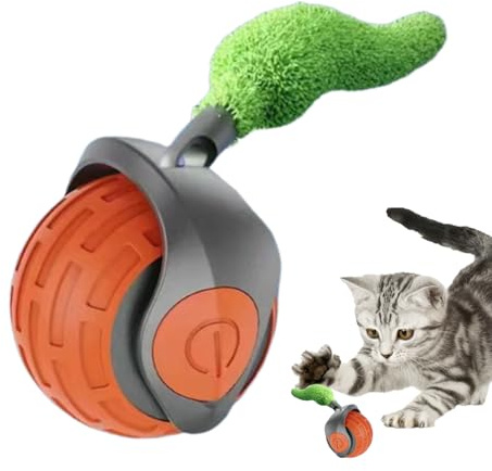 Siuwddee Interaktives Katzenball Spielzeug - Automatischer Spielball mit 2 Geschwindigkeitsstufen - Förderung von Bewegung und Spieltrieb für Kitten | Training gegen Langeweile für