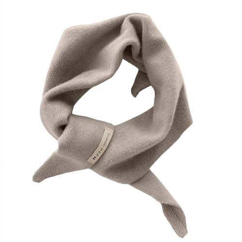 Dreiecksschal Herbst Winter Warmer Schal Gestrickter Wollkragen Kreuz Nackenwickel Gestricken Dreiecksschal für Damen, Frauen, Mädchen, beige, Einheitsgröße