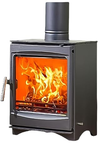 Kaminofen Holzofen 20kW,Thermischer Wirkungsgrad 85% für 50 m², Mit Schamottstein-Auskleidung,Großem Sichtfenster & Automatischem Luftvorhang-System