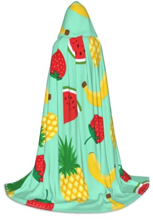 Gongjuy Disfraz de plátano y fresa y piña para niños, brujas y vampiros, capas con capucha para festivales infantiles