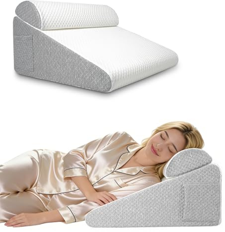 PTPTCAMT-STORE Keilkissen Orthopädisches Keilkissen Bett Reflux Kissen für Reflux und Schnarchen zur Erholung nach OP Rückenstütze Druckentlastung atmungsaktiver waschbarer Bezug