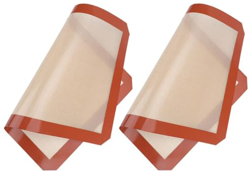 Amosfun 2 Tappetini da Forno in Silicone Antiaderente 30x20 Cm, Tappetini per Stendere Pasta Resistenti al Calore, Forniture la Cottura Professionale Riutilizzabili, Adatti