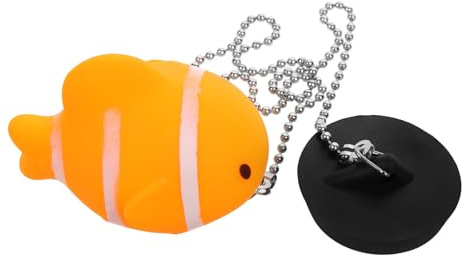 FELTECHELECTR Goldfish Bath Tub Plug Rubber Drain Stopper with Chain, Bathtub Drain Plug for Bathroom and Kitchen Sink, Flexible Waterproof Tub Stopper for Home Use