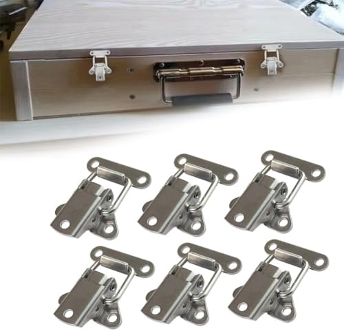 6 serrature in acciaio inox per armadietti a farfalla per casse di volo, cassette degli attrezzi, casse di legno, deposito bagagli