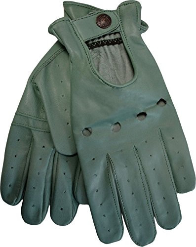 German Wear Herren Driving Autofahrer-Handschuhe Lederhandschuh in seegruen XXL