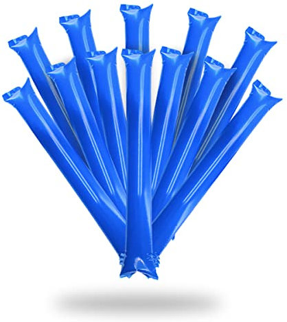 FUN FAN LINE - Confezione da 25 Bastoni Gonfiabili Riutilizzabili | Bam Bam Thunder per Animazione e Fare il Tifo | Cotillon Sportivo e Celebrazioni (Blu)