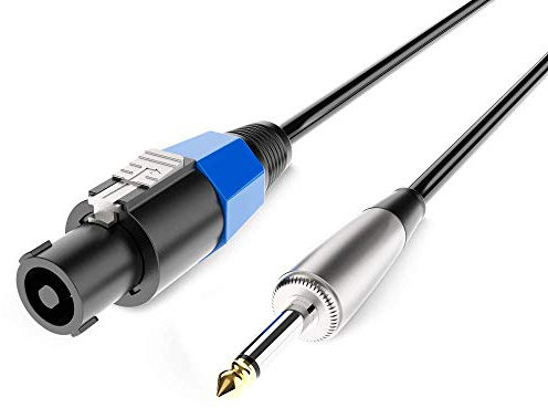 Audibax Silver Cavo Speakon a jack mono da amplificatore - Connettori Speakon di qualità - Lunghezza 1,5 metri - 1 pin - Rivestimento in PVC ad alta resistenza - Massimo isolamento - Diametro 7 mm