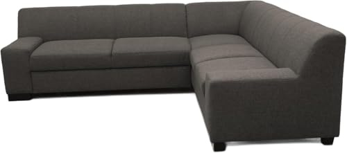 DOMO. collection Collection Norma Ecksofa, Sofa in L-Form, Eckcouch, 212 x 247 x 74 cm, Polsterecke in Schlamm, schalmm, 247/212 cm