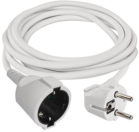 EMOS - IP20 Cavo di prolunga 3 m - 1 presa Schuko - 250 V, 16 A, 3680 W - isolamento in PVC di alta qualità - H05VV-F3G 1,5 mm2 - protezione tattile rinforzata - per interni - bianco