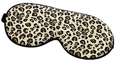 100% Seide Schlafmaske Augenmask Schlafbrille Reisen Nachtmaske Silk Eye Mask (Leopard)