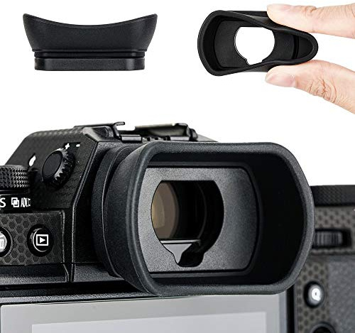 KIWIFOTOS Verlängerte Augenmuschel für Fuji Kameras X-T4 X-T3 GFX100S | Ersetzt EC-XT L/EC-GFX/EC-XT M/EC-XT S/EC-XH W| Silikon | Strapazierfähiges ABS | Schirmt Streulicht ab | Schützt vor Stößen