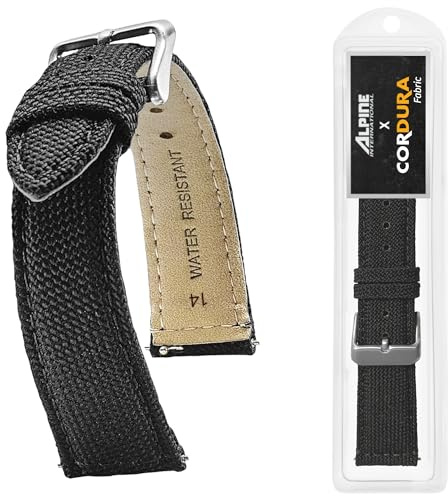 Alpines Uhrenarmband aus Cordura-Gewebe – Schnellverschluss-Ersatz-Uhrenarmbänder – wasserabweisendes Lederband mit Rückenfutter – Uhrenarmbänder für Damen und Herren – kompatibel mit normalen und