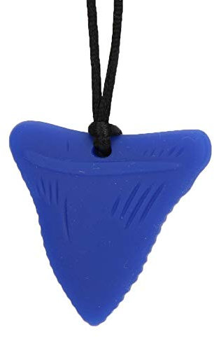 Silikon-Kinderkrankheiten-Halskette, Baby-Kauanhänger-Spielzeug für autistische Kinders Zahnfleisch-Beißring für Kinders über 3 Monate alt(blue)