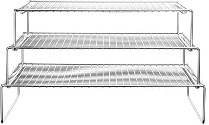 LANEJOY 3 Niveles Rejilla de Enfriamiento para Pasteles, Acero Inoxidable, Apilable, Lavavajillas (38,2 x 25,4cm)