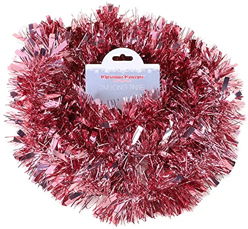 Christmas Concepts® 2 Meter Chunky/Fine Christmas Lametta - Weihnachtsdekoration Lametta (Blush)