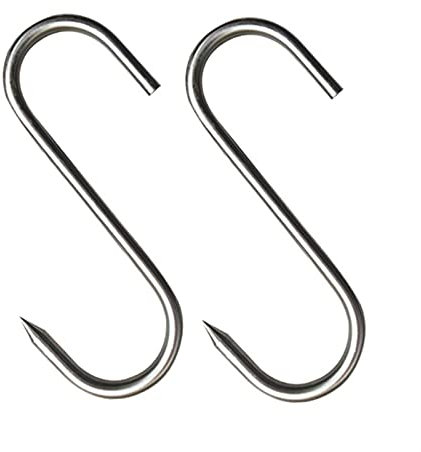 ZZSRX Gancio 10 Insiemi di 20 Pezzi, in Acciaio Inox Ganci A S, da Appendere, Ganci per Affumicatura con Punta Affilata, Adatti per Macelleria, Carne (Size : A)